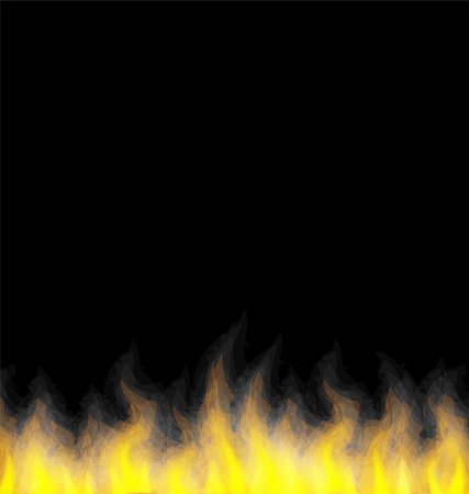 fiery furnace - Illustration burning fire flame on black background - vector Stock Photo - Budget Royalty-Free & Subscription, Code: 400-07575499