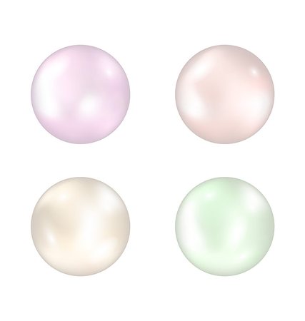 simsearch:400-07578126,k - Illustration set of colorful pearls isolated on white background - vector Stock Photo - Budget Royalty-Free & Subscription, Code: 400-07575552