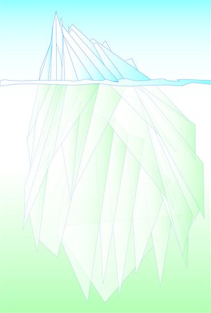 Typical iceberg showing above and below the water line. Stock Photo - Budget Royalty-Free & Subscription, Code: 400-07575967