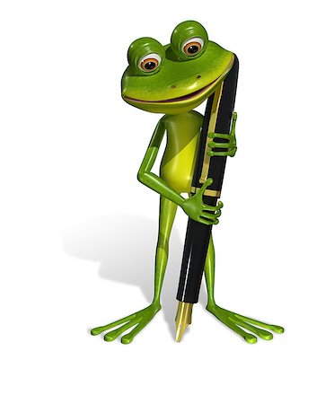 simsearch:400-04912667,k - illustration curious frog with a fountain pen Stock Photo - Budget Royalty-Free & Subscription, Code: 400-07577713