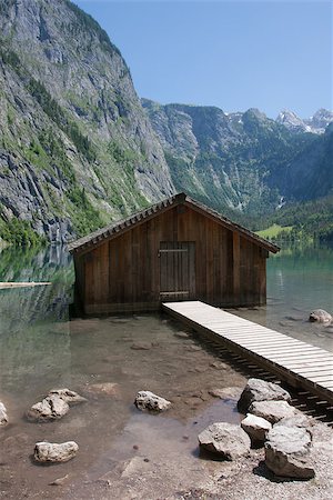 Boathouse at Obersee, Bavaria,Germany Stock Photo - Budget Royalty-Free & Subscription, Code: 400-07578790