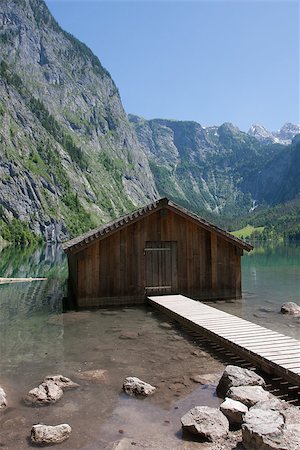 Boathouse at Obersee, Bavaria,Germany Stock Photo - Budget Royalty-Free & Subscription, Code: 400-07578791