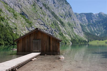 Boathouse at Obersee, Bavaria,Germany Stock Photo - Budget Royalty-Free & Subscription, Code: 400-07578792