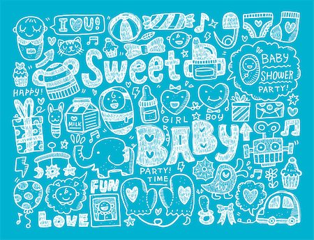 doodle baby background Stock Photo - Budget Royalty-Free & Subscription, Code: 400-07579103