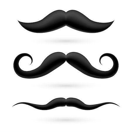 dali - A set of three black wax moustache on white. Stock Photo - Budget Royalty-Free & Subscription, Code: 400-07579268