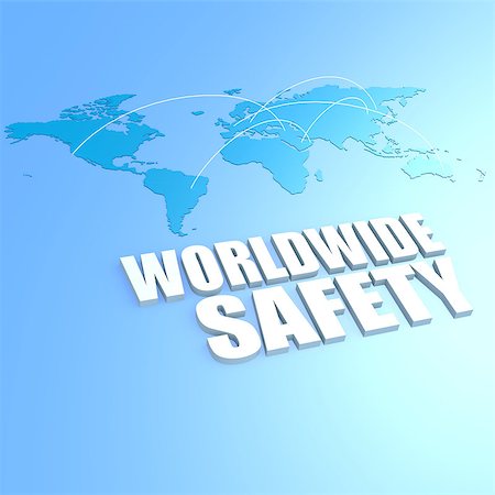 simsearch:400-06737278,k - Worldwide safety world map Stock Photo - Budget Royalty-Free & Subscription, Code: 400-07579564