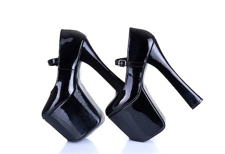 simsearch:400-06070695,k - Black fetish high heel shoes, isolated on white background Foto de stock - Super Valor sin royalties y Suscripción, Código: 400-07573502
