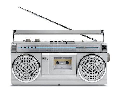 Vintage stereo radio cassette player of 80s isolated Photographie de stock - Aubaine LD & Abonnement, Code: 400-07573745