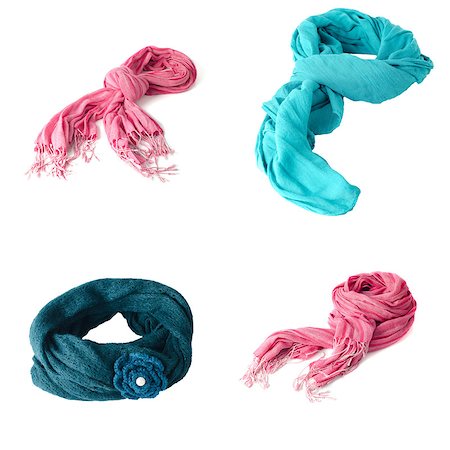 Set of scarves isolated on white background. Stock Photo - Budget Royalty-Free & Subscription, Code: 400-07573898