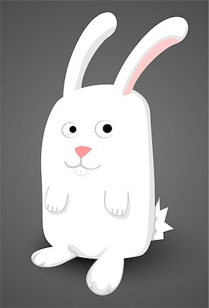 simsearch:400-07424187,k - Cute cartoon white bunny Photographie de stock - Aubaine LD & Abonnement, Code: 400-07573949