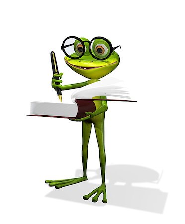 simsearch:400-04912667,k - illustration curious frog in glasses with a books Stock Photo - Budget Royalty-Free & Subscription, Code: 400-07580010