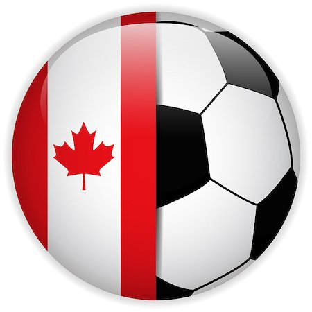 simsearch:400-07544917,k - Vector - Canada Flag with Soccer Ball Background Stock Photo - Budget Royalty-Free & Subscription, Code: 400-07614916