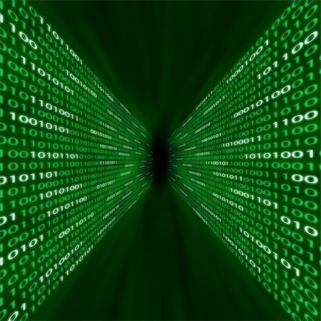 Corridor of green binary code flowing into a vortex Stock Photo - Budget Royalty-Free & Subscription, Code: 400-07615823