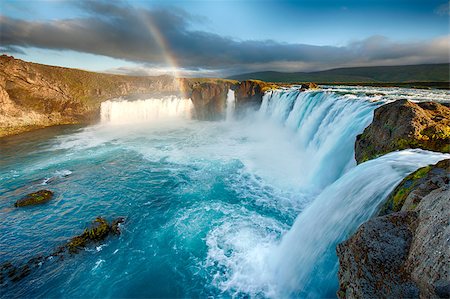 Godafoss is a very beautiful Icelandic waterfall. It is located on the North of the island not far from the lake Myvatn and the Ring Road. Stock Photo - Budget Royalty-Free & Subscription, Code: 400-07616866