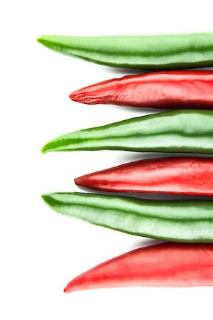 simsearch:628-02228100,k - red and green hot chili pepper on a white background Stock Photo - Budget Royalty-Free & Subscription, Code: 400-07613335