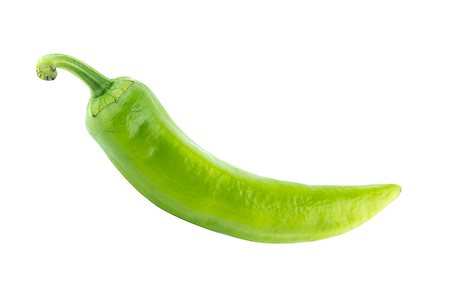 simsearch:628-02228100,k - green hot chili pepper on a white background.  (with clipping work path) Stock Photo - Budget Royalty-Free & Subscription, Code: 400-07613331