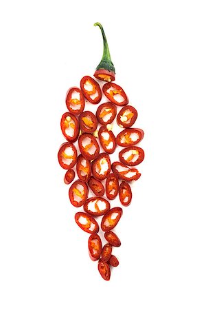 simsearch:628-02228100,k - red hot chili pepper slices on a white background Stock Photo - Budget Royalty-Free & Subscription, Code: 400-07613599