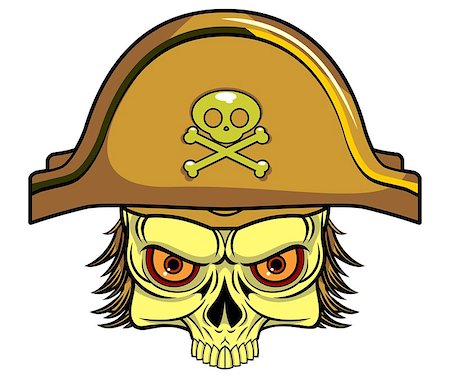 illustration of skull with pirate hat in vector Stock Photo - Budget Royalty-Free & Subscription, Code: 400-07613741