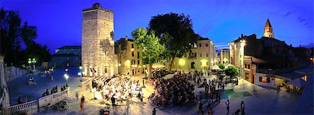 ZADAR, CROATIA -  Five wells square in Zadar, Croatia - open air Carmina Burana performance by croatian military forces symphony and Kolo singing society, Stock Photo - Budget Royalty-Free & Subscription, Code: 400-07625416