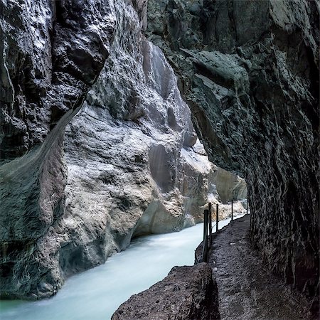 A panoramic image of the Partnachklamm in Bavaria Germany Stock Photo - Budget Royalty-Free & Subscription, Code: 400-07625790