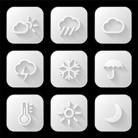 pictogram sun - Weather icons set. Vector illustration. Stock Photo - Budget Royalty-Free & Subscription, Code: 400-07625828