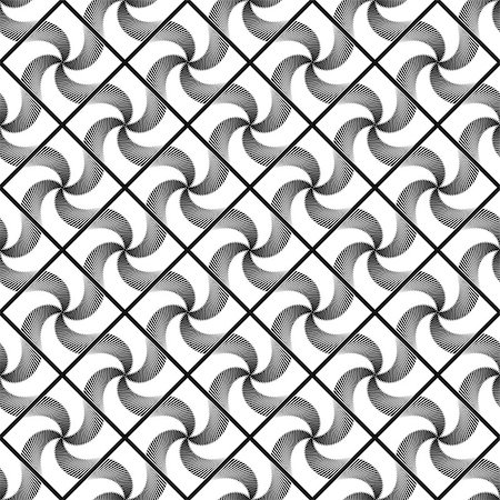 simsearch:400-07676334,k - Design seamless decorative geometric pattern. Abstract monochrome waving lines background. Speckled texture. Vector art Foto de stock - Super Valor sin royalties y Suscripción, Código: 400-07626489