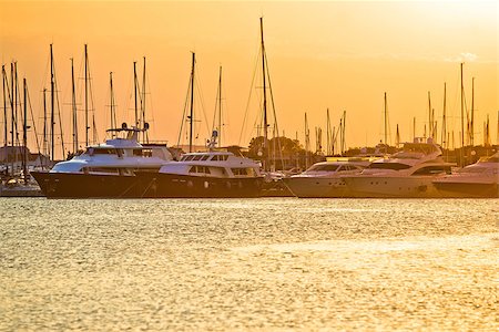 simsearch:400-05896461,k - Golden sunset at yacht club, Sukosan, Croatia Stock Photo - Budget Royalty-Free & Subscription, Code: 400-07628824