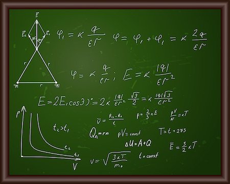 simsearch:400-04917346,k - Blackboard with physical formulas. Eps 10 vector illustration with transparency. Stock Photo - Budget Royalty-Free & Subscription, Code: 400-07629434