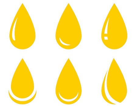 yellow isolated oil drop set on white background Stock Photo - Budget Royalty-Free & Subscription, Code: 400-07629530