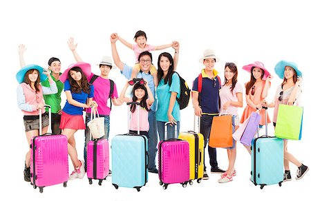 family team - Group of happy people are ready to travel together Stock Photo - Budget Royalty-Free & Subscription, Code: 400-07621656