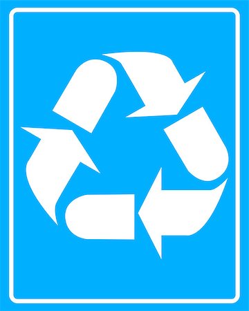 simsearch:400-04407139,k - white recycling bin icon  blue background in frame Stock Photo - Budget Royalty-Free & Subscription, Code: 400-07621726