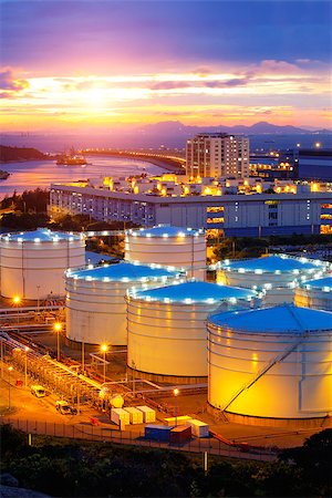 substance - Oil tanks at sunset , hongkong tung chung Stock Photo - Budget Royalty-Free & Subscription, Code: 400-07634374