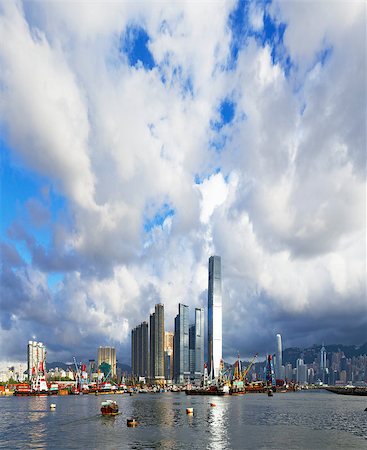 simsearch:400-07634376,k - Hong Kong harbour at day Foto de stock - Super Valor sin royalties y Suscripción, Código: 400-07634376