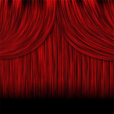 Illustration of close view of a theater red curtain background. Foto de stock - Super Valor sin royalties y Suscripción, Código: 400-07634554