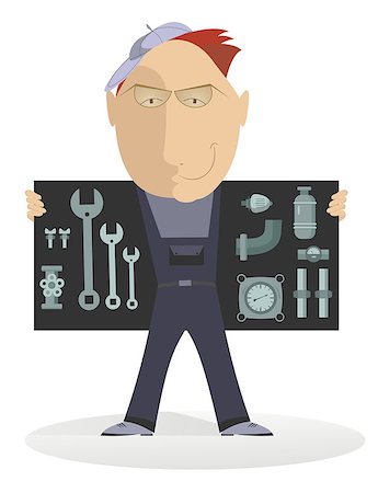Mechanic shows his tools Stock Photo - Budget Royalty-Free & Subscription, Code: 400-07634679