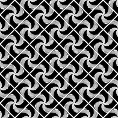 simsearch:400-07676334,k - Design seamless decorative geometric pattern. Abstract monochrome waving lines background. Speckled texture. Vector art Foto de stock - Super Valor sin royalties y Suscripción, Código: 400-07631222
