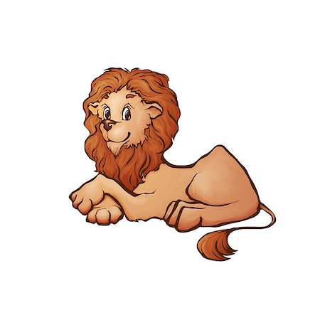 simsearch:400-08255624,k - Vector illustration of lion in cartoon style on transparent background Stock Photo - Budget Royalty-Free & Subscription, Code: 400-07631933