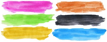 simsearch:400-06085602,k - Set of watercolor hand painted brush strokes isolated on white Stock Photo - Budget Royalty-Free & Subscription, Code: 400-07668213