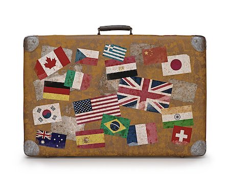 pictures asian egypt - Antique suitcase with stamps flags representing each country traveled. Clipping path included. Stock Photo - Budget Royalty-Free & Subscription, Code: 400-07668474