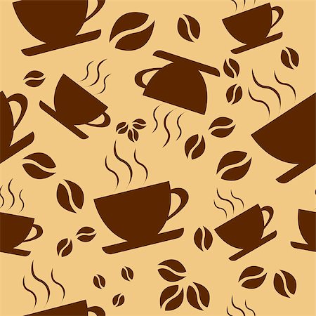 simsearch:632-03898264,k - New seamless pattern coffee cups. Vector background Foto de stock - Super Valor sin royalties y Suscripción, Código: 400-07669219