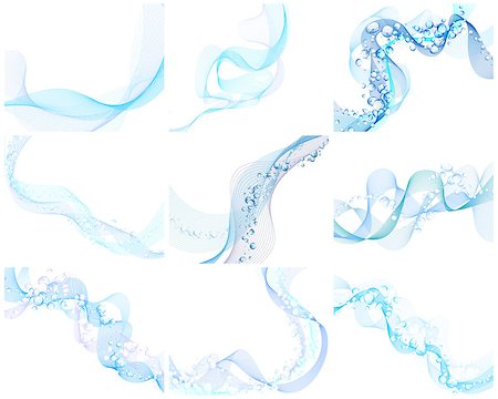 simsearch:400-05359029,k - Abstract backgrounds set in water wave style. Vector illustration without transparency  EPS 10. Photographie de stock - Aubaine LD & Abonnement, Code: 400-07669581