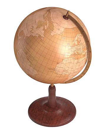 simsearch:400-07680047,k - Antique globe on white background with clipping path included. Stock Photo - Budget Royalty-Free & Subscription, Code: 400-07669802