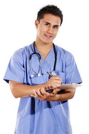 Stock image of male healthcare worker isolated on white background Stock Photo - Budget Royalty-Free & Subscription, Code: 400-07660096