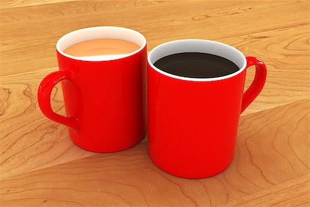 simsearch:400-04273561,k - A Colourful 3d Rendered Tea and Coffee Mug Illustration Stock Photo - Budget Royalty-Free & Subscription, Code: 400-07660506