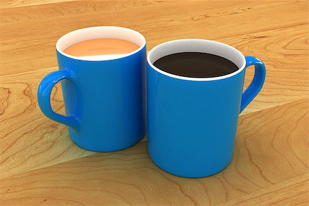 simsearch:400-04273561,k - A Colourful 3d Rendered Tea and Coffee Mug Illustration Stock Photo - Budget Royalty-Free & Subscription, Code: 400-07660508
