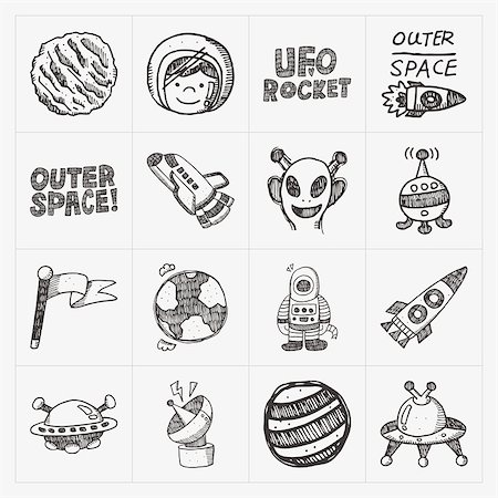 simsearch:400-06096808,k - doodle space element icon set Stock Photo - Budget Royalty-Free & Subscription, Code: 400-07661470