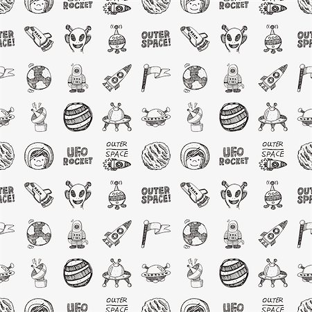 simsearch:400-06096808,k - seamless doodle space pattern Stock Photo - Budget Royalty-Free & Subscription, Code: 400-07661471