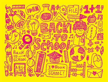 simsearch:400-07042264,k - doodle back to school background Stock Photo - Budget Royalty-Free & Subscription, Code: 400-07661493