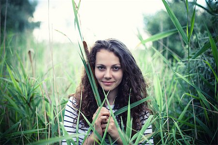 fotovika (artist) - Photo of the beautiful girl in green canes Stock Photo - Budget Royalty-Free & Subscription, Code: 400-07661593