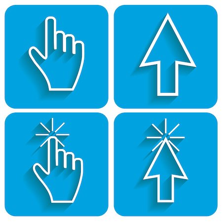 simsearch:400-06203762,k - Blue set of cursors for every taste. Vector illustration Stock Photo - Budget Royalty-Free & Subscription, Code: 400-07661624